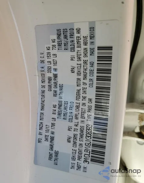 2018 Toyota Yaris Ia from USA, damaged, VIN 3MYDLBYV9JY308393